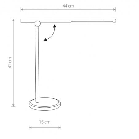 Lampa biurkowa Smart LED czarna z podłużnym kloszem 3000-6000K włącznik dotykowy ściemniacz USB