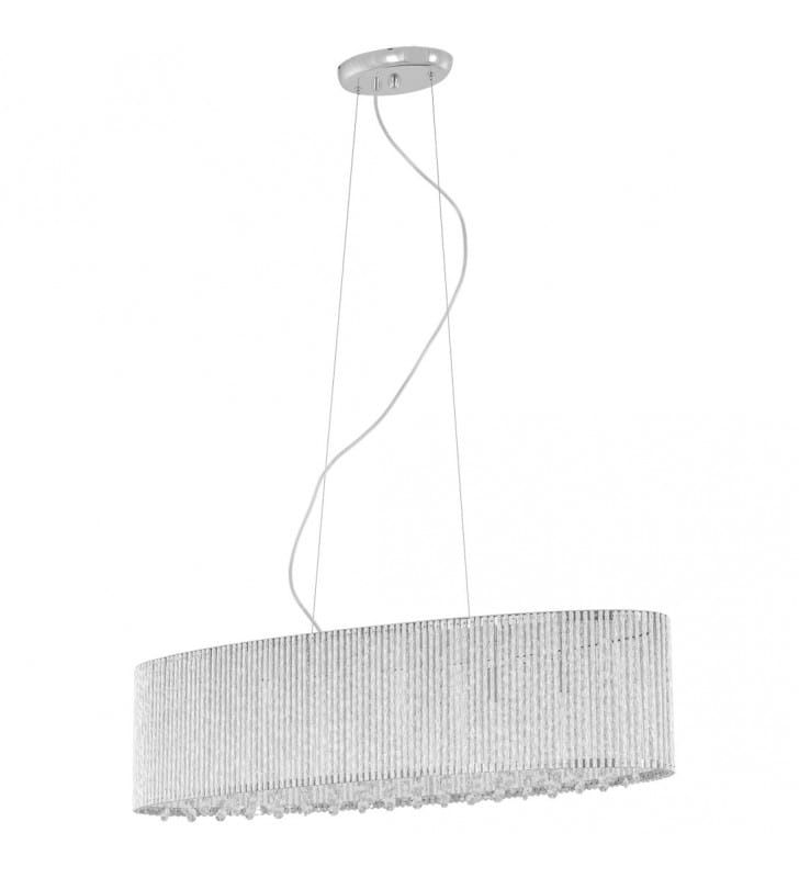 Lampa wisząca Anabella podłużna z kryształkami do jadalni nad stół