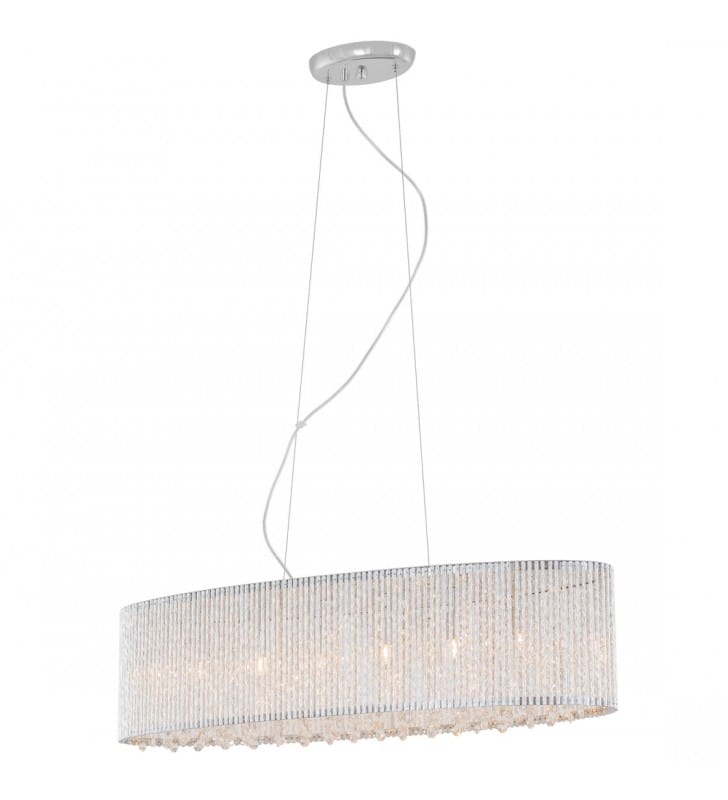 Lampa wisząca Anabella podłużna z kryształkami do jadalni nad stół