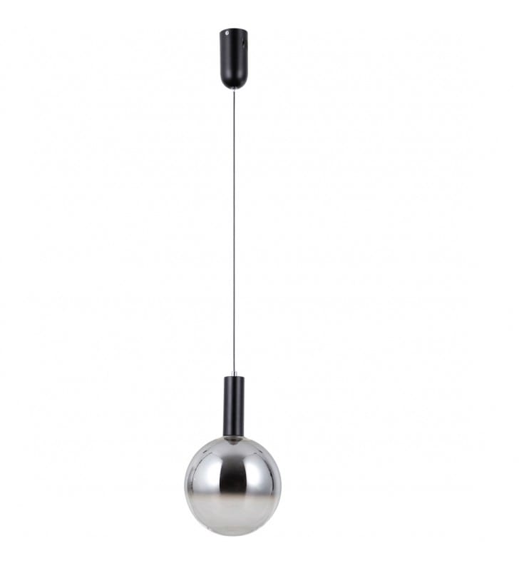 Lampa wisząca Strela LED 20cm czarna pojedyncza klosz grafitowy cieniowany