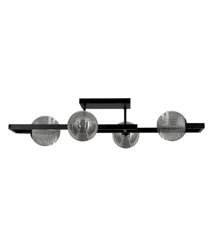 Tores podłużna nowoczesna czarna lampa sufitowa kule do salonu kuchni loft 4xG9